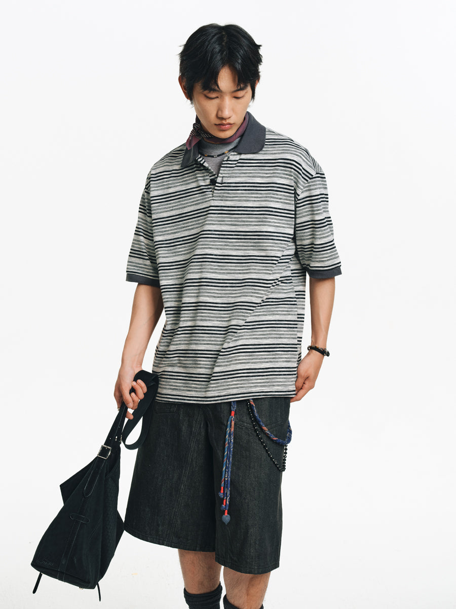 Drop Shoulder Polo Shirt