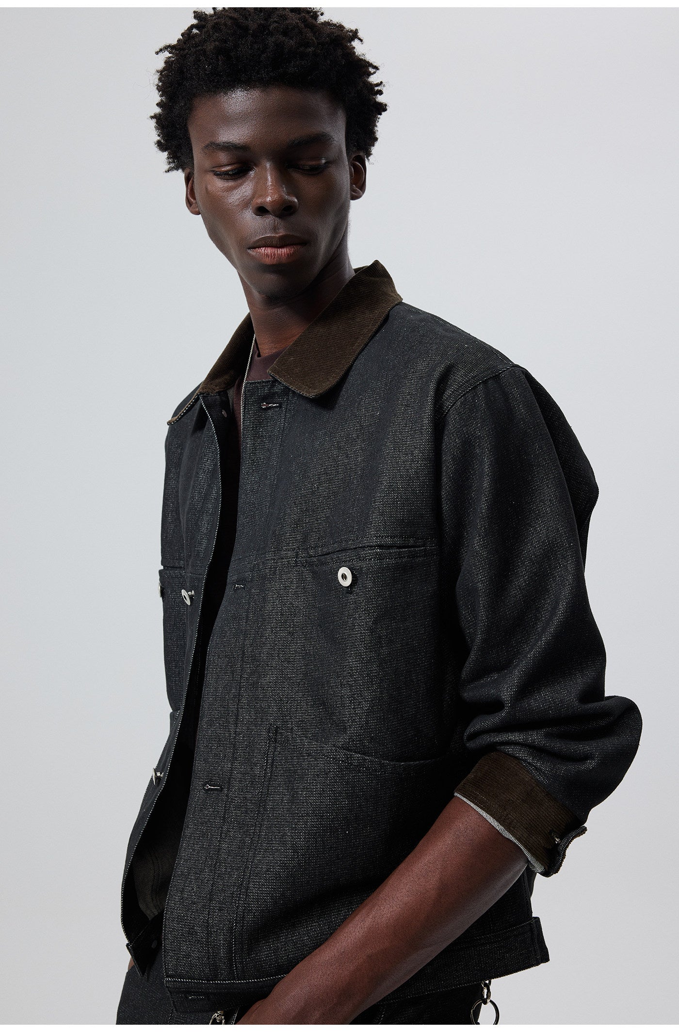 Corduroy Collar Denim Jacket