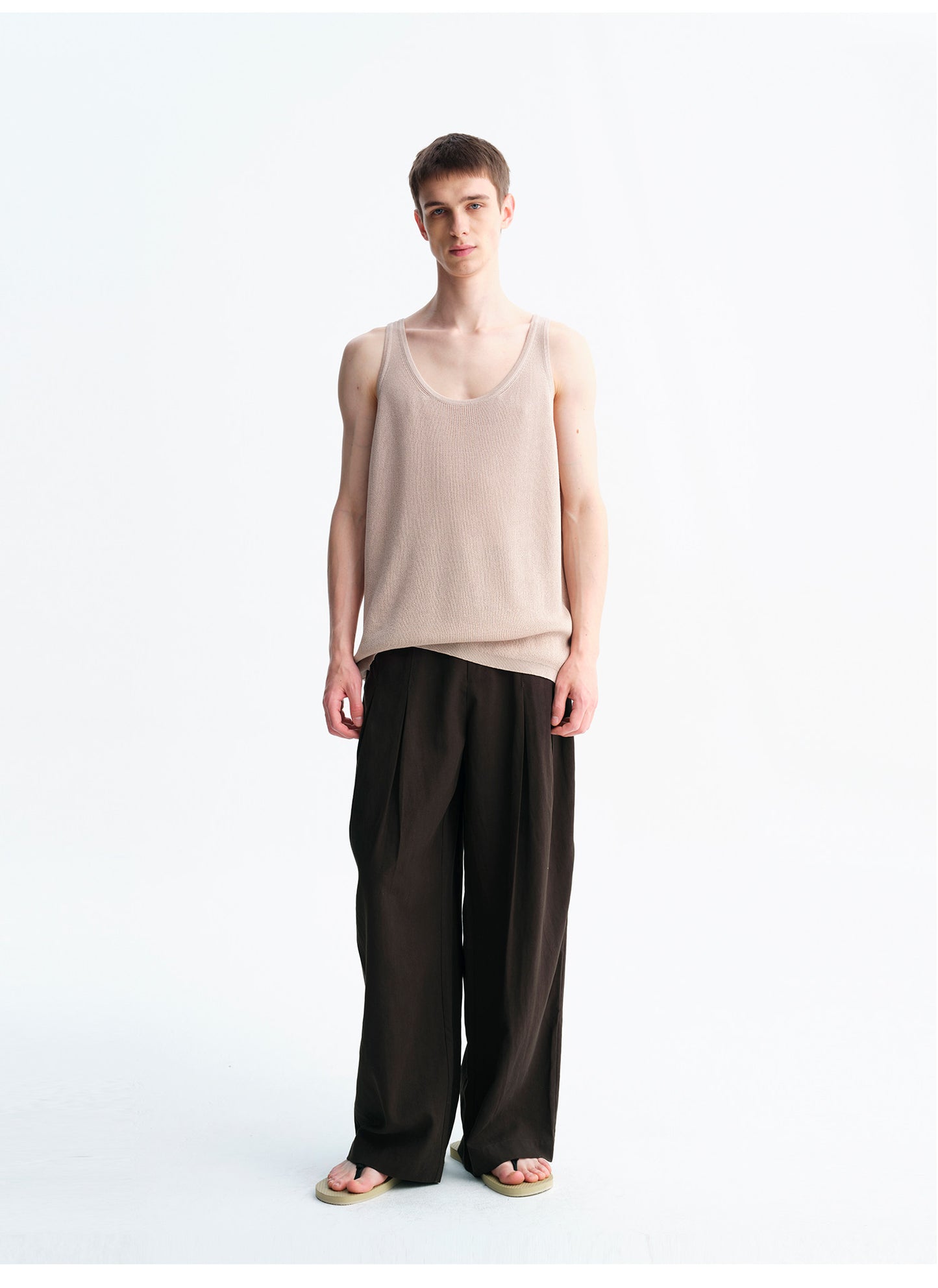 Vintage Linen-Style Casual Pants