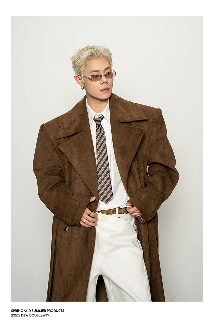 Retro Suede Long Coat