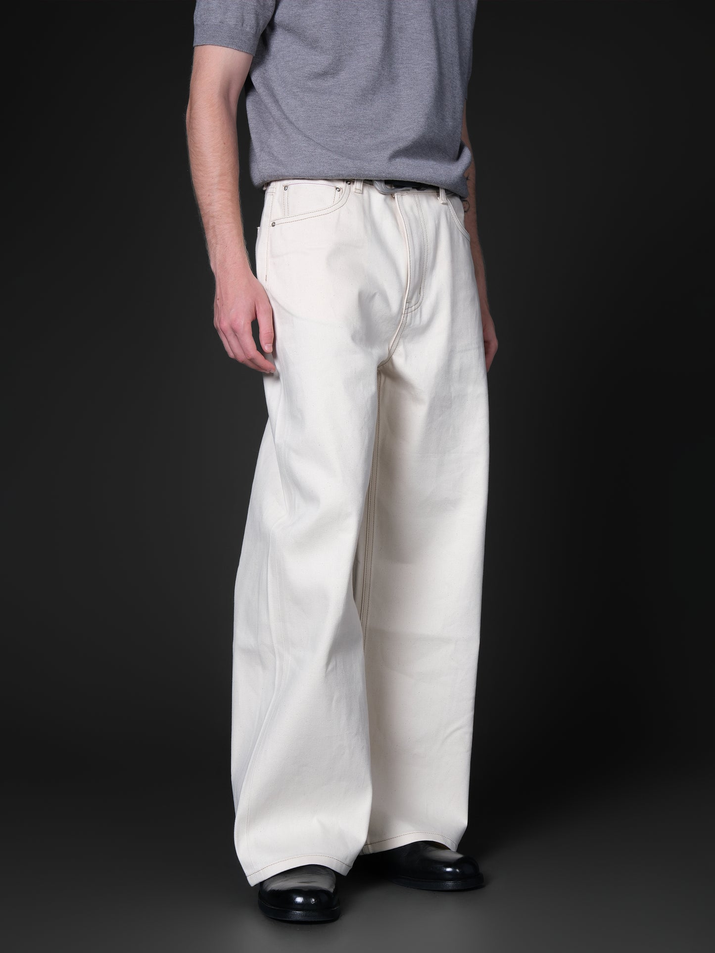 Straight leg denim pants