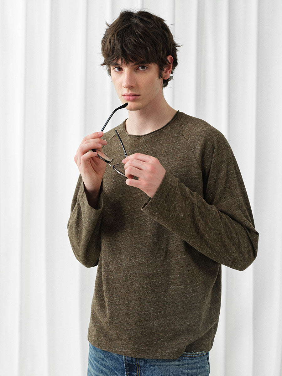 Raglan-Sleeve Roll-Neck T-Shirt