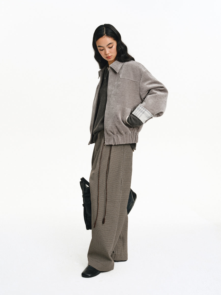 4-Pleat Wide-Leg Pants