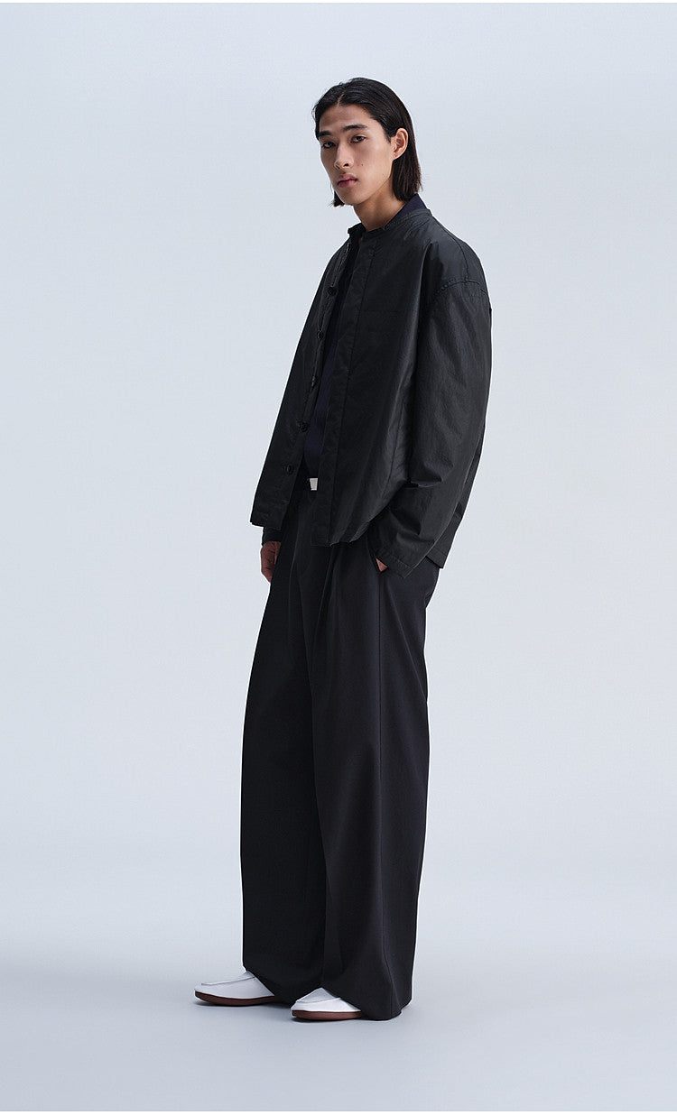 Vintage-Cut Drape Blend Casual Pants