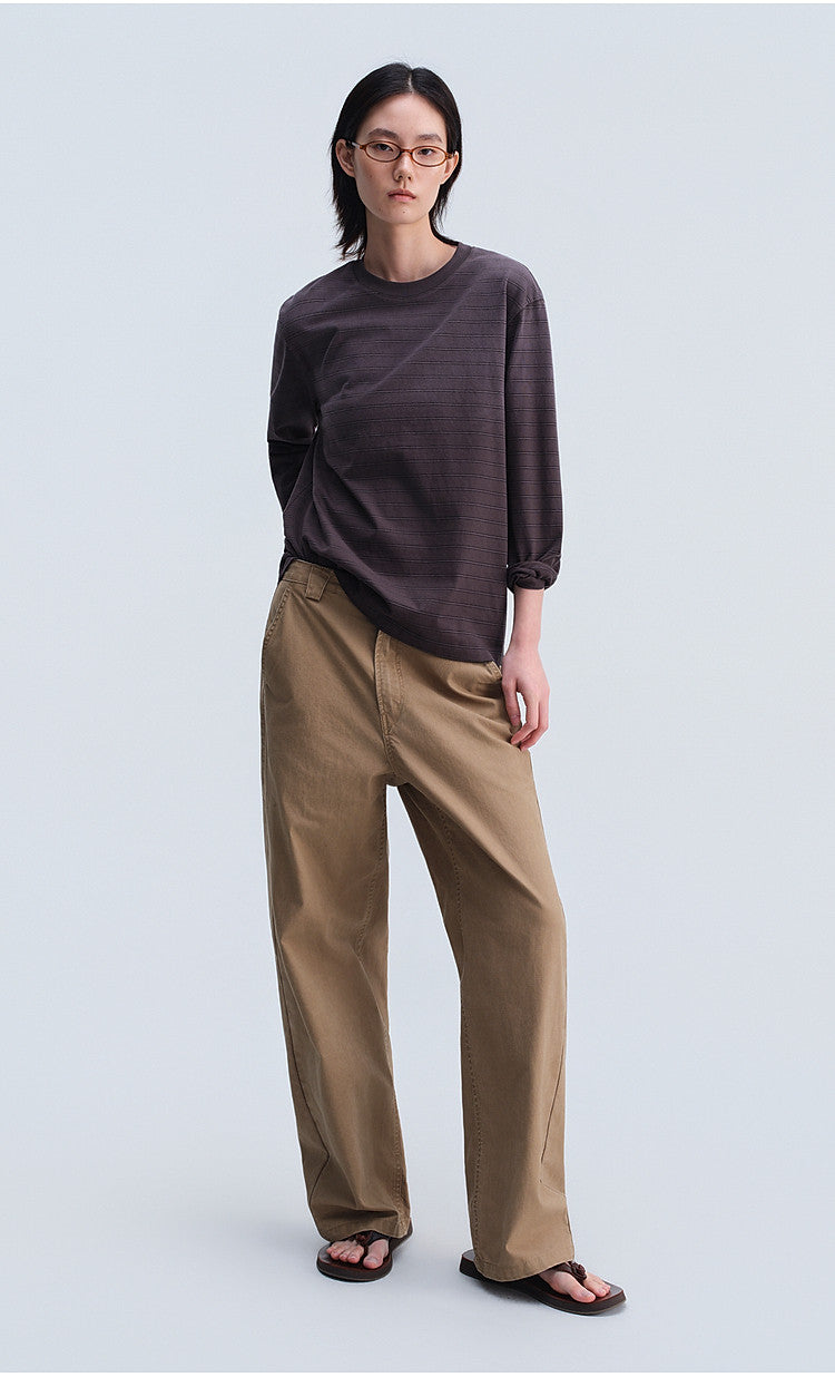 Relaxed-Fit French Workwear Casual Pants