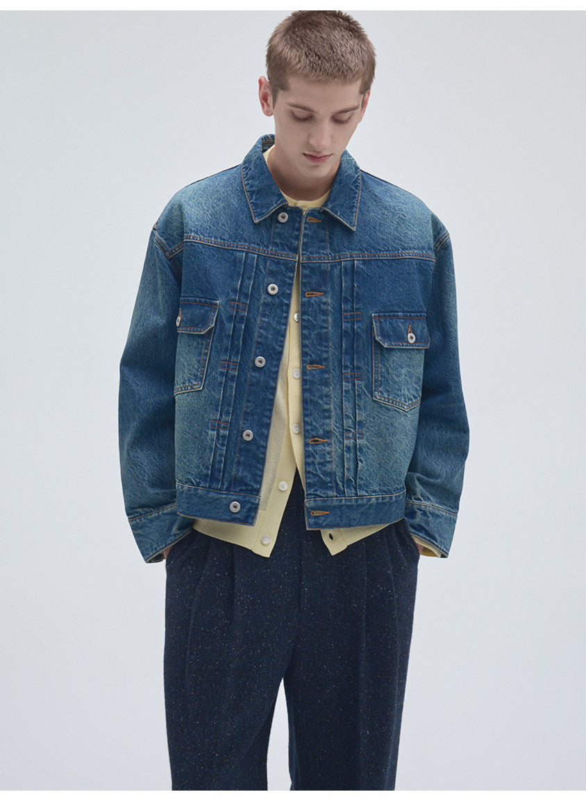Vintage-Wash Denim Jacket