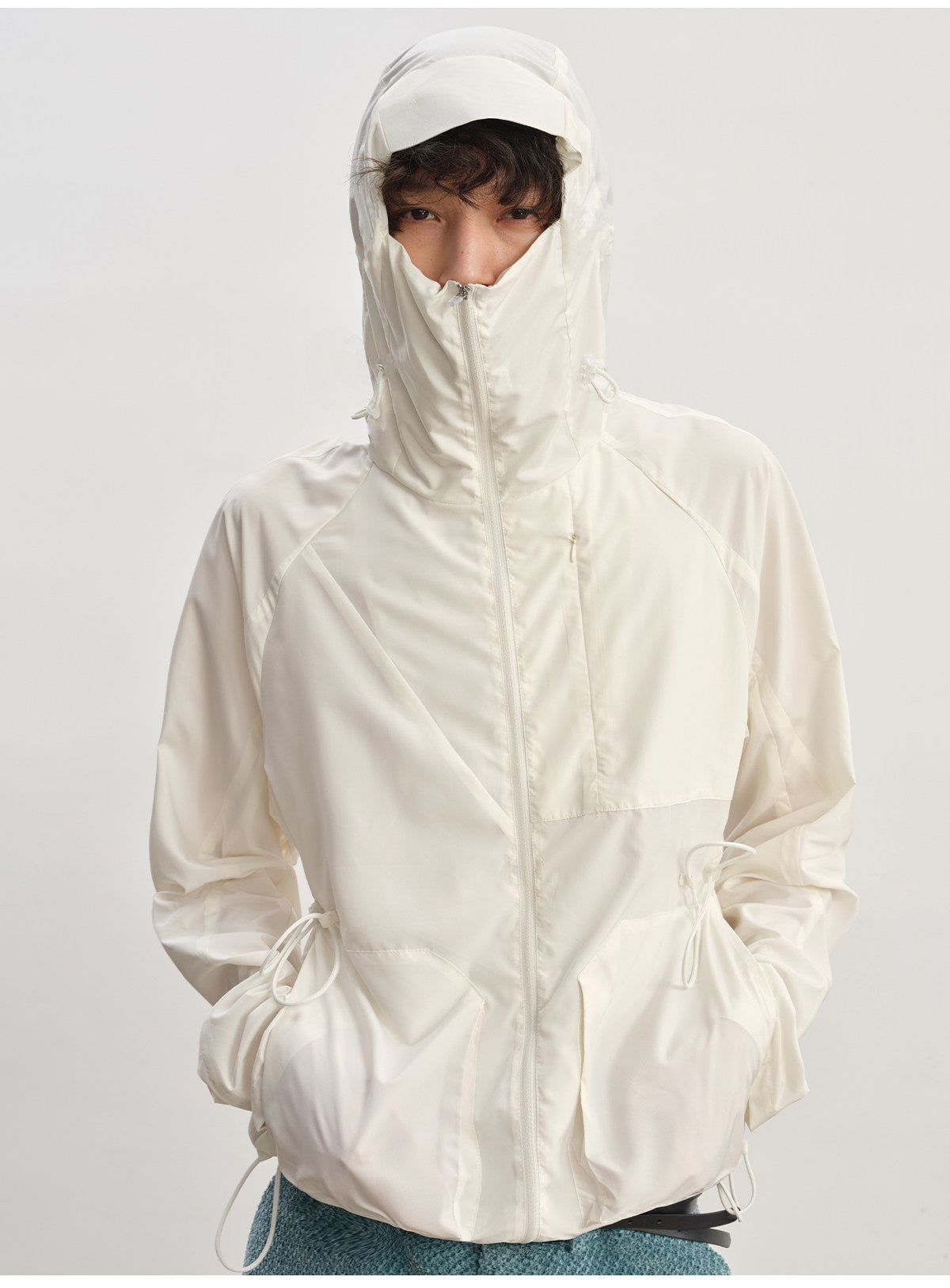 Drawstring Hooded Sun Protection Jacket