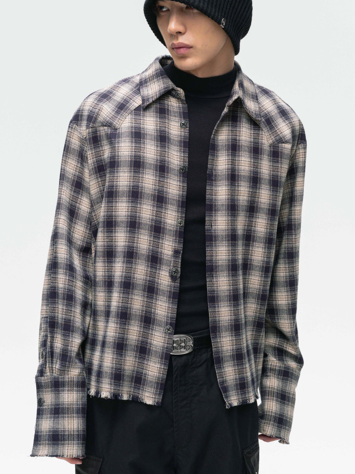 Black Checkered Shirt
