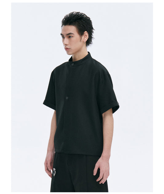 Diagonal placket shirt