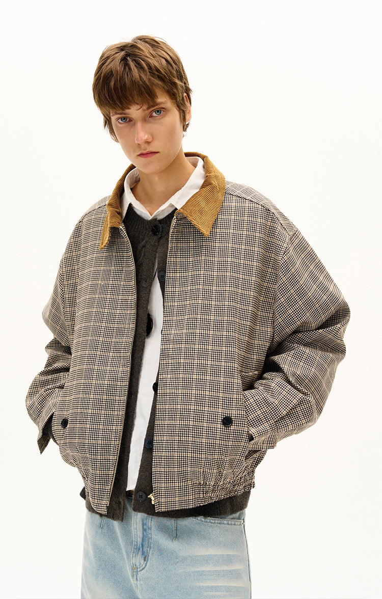 Corduroy Lapel Check Jacket