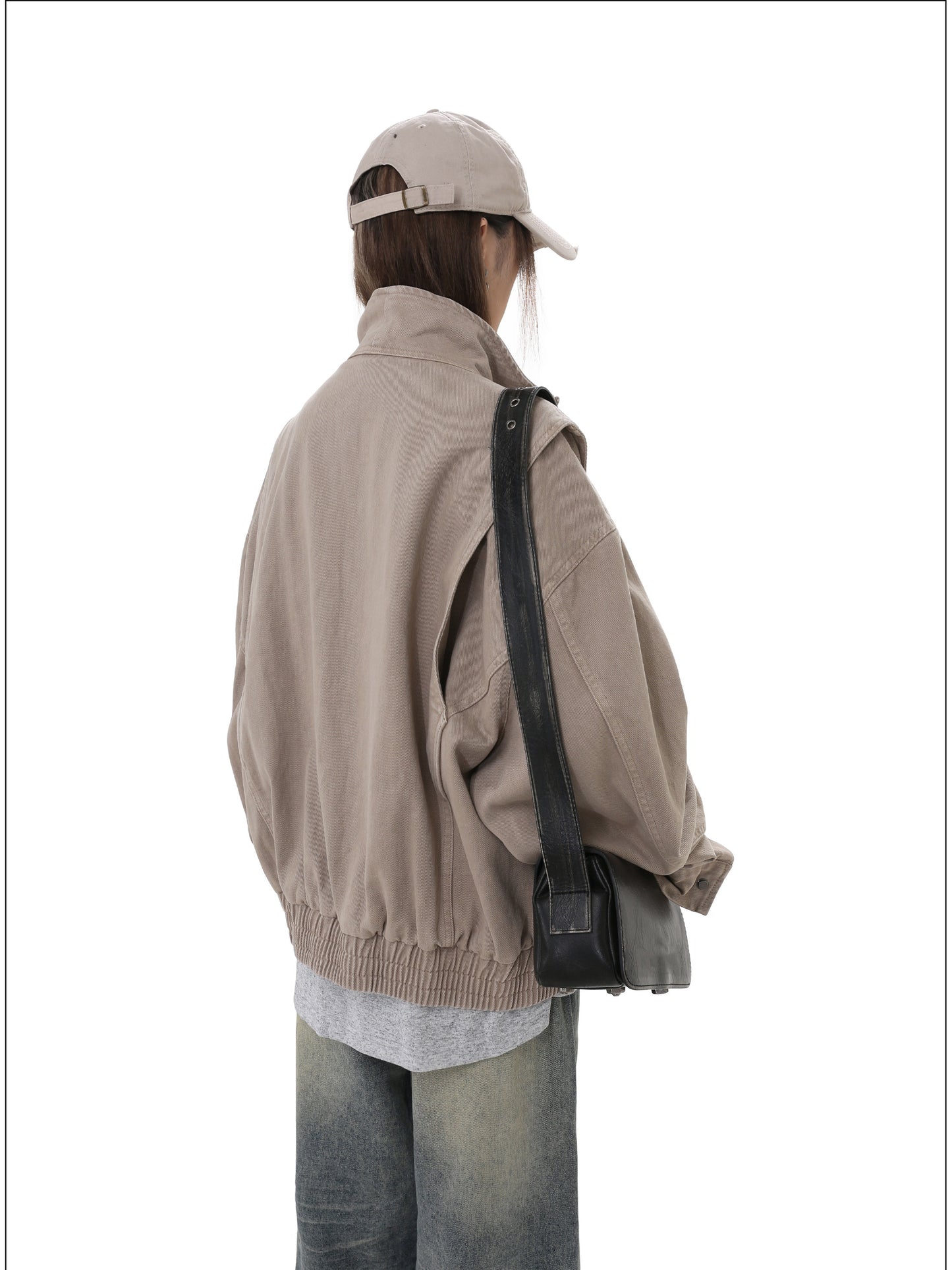 Stand Collar Heavyweight Denim Jacket