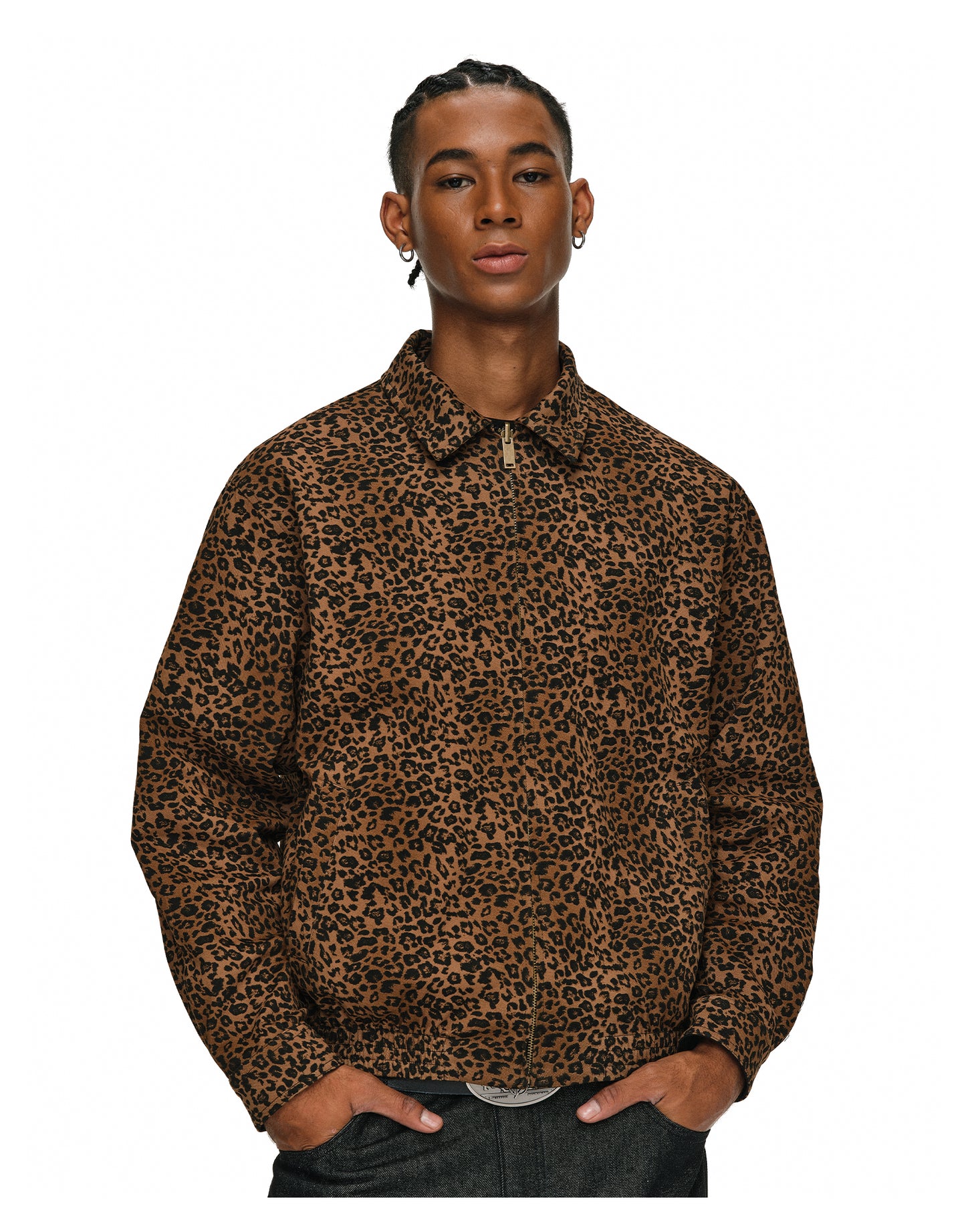 Reversible leopard print Detroit jacket
