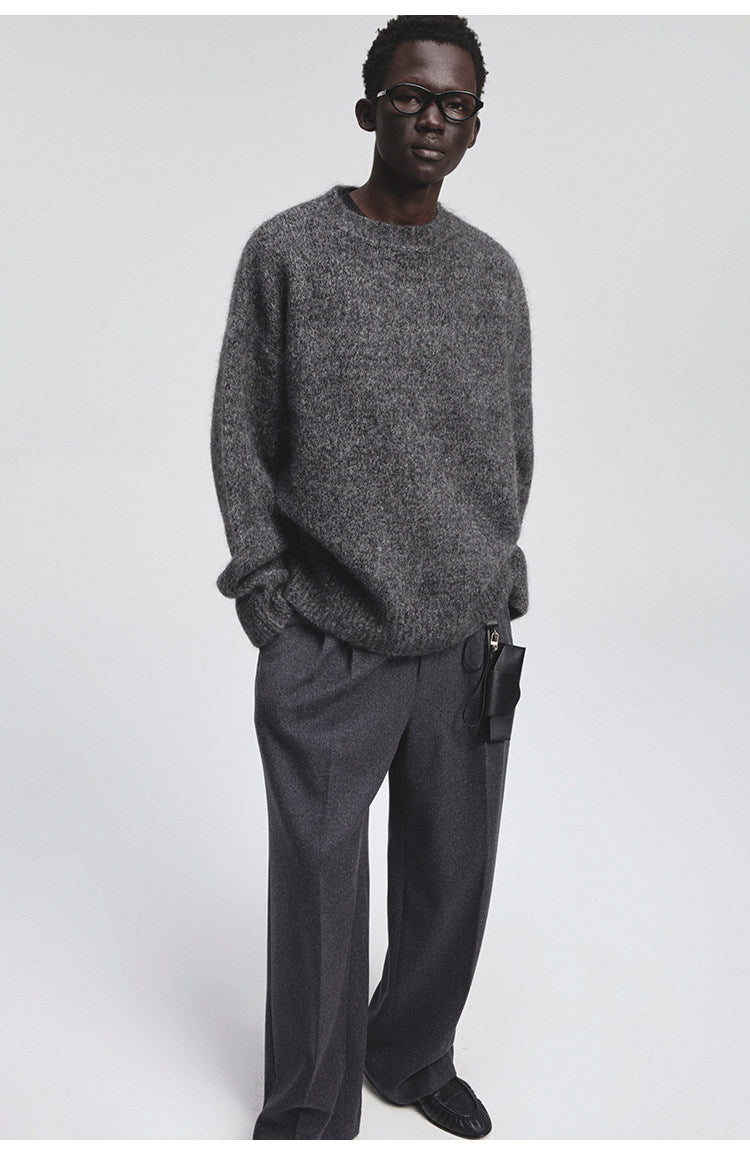 Mohair & Sheep Wool Crew Neck Knit