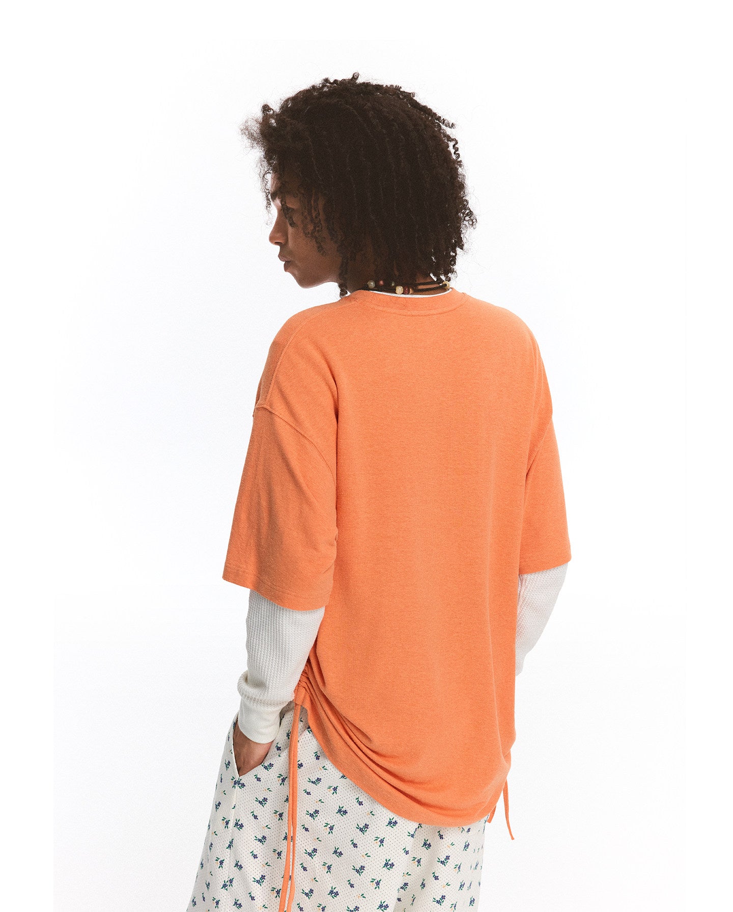 Drawstring T-Shirt with Loop Holes