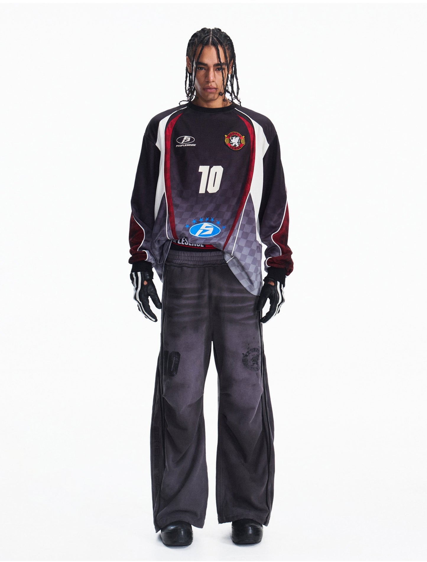 Racing Diagonal Check Pattern T-Shirt