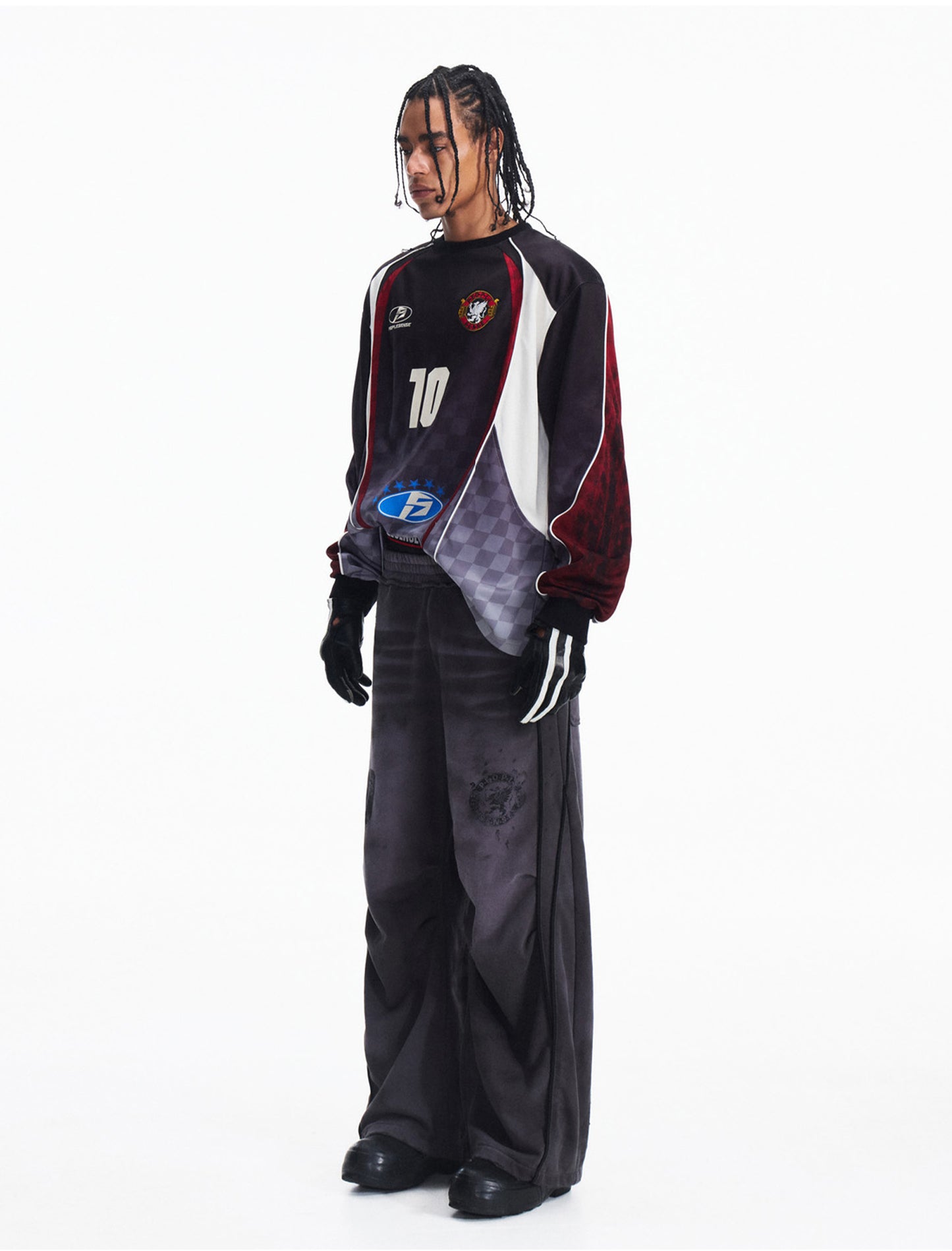 Racing Diagonal Check Pattern T-Shirt