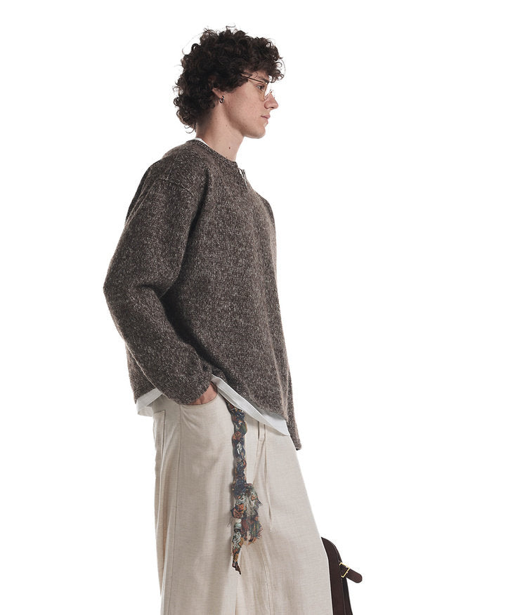 Fake Two-Piece V-Neck Knit