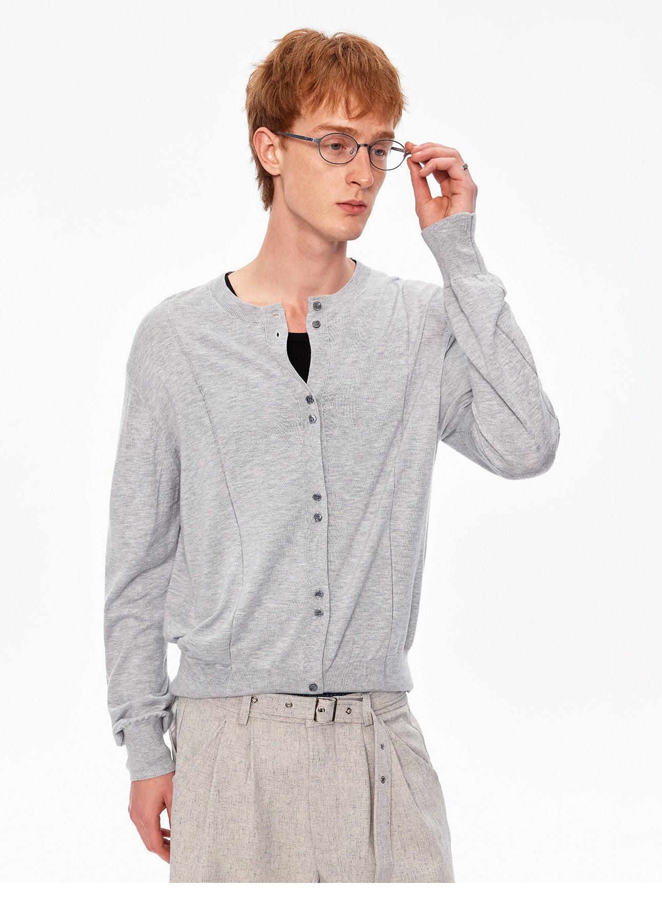Mulberry Silk-Blend Knit Cardigan