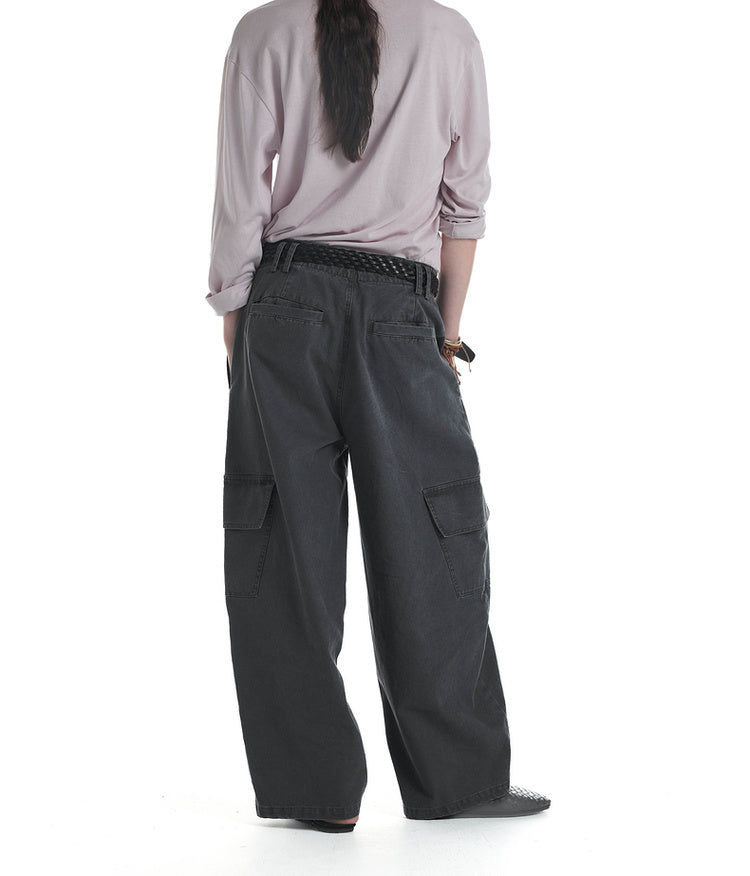 Wide-leg casual pants