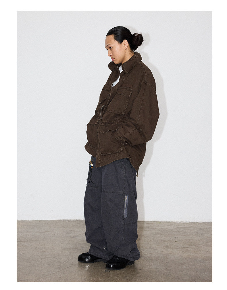 Distressed Finish 4-Pocket Jacket