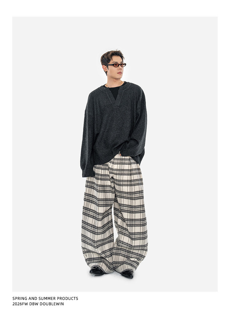 Oversized Wool-Blend V-Neck Sweater