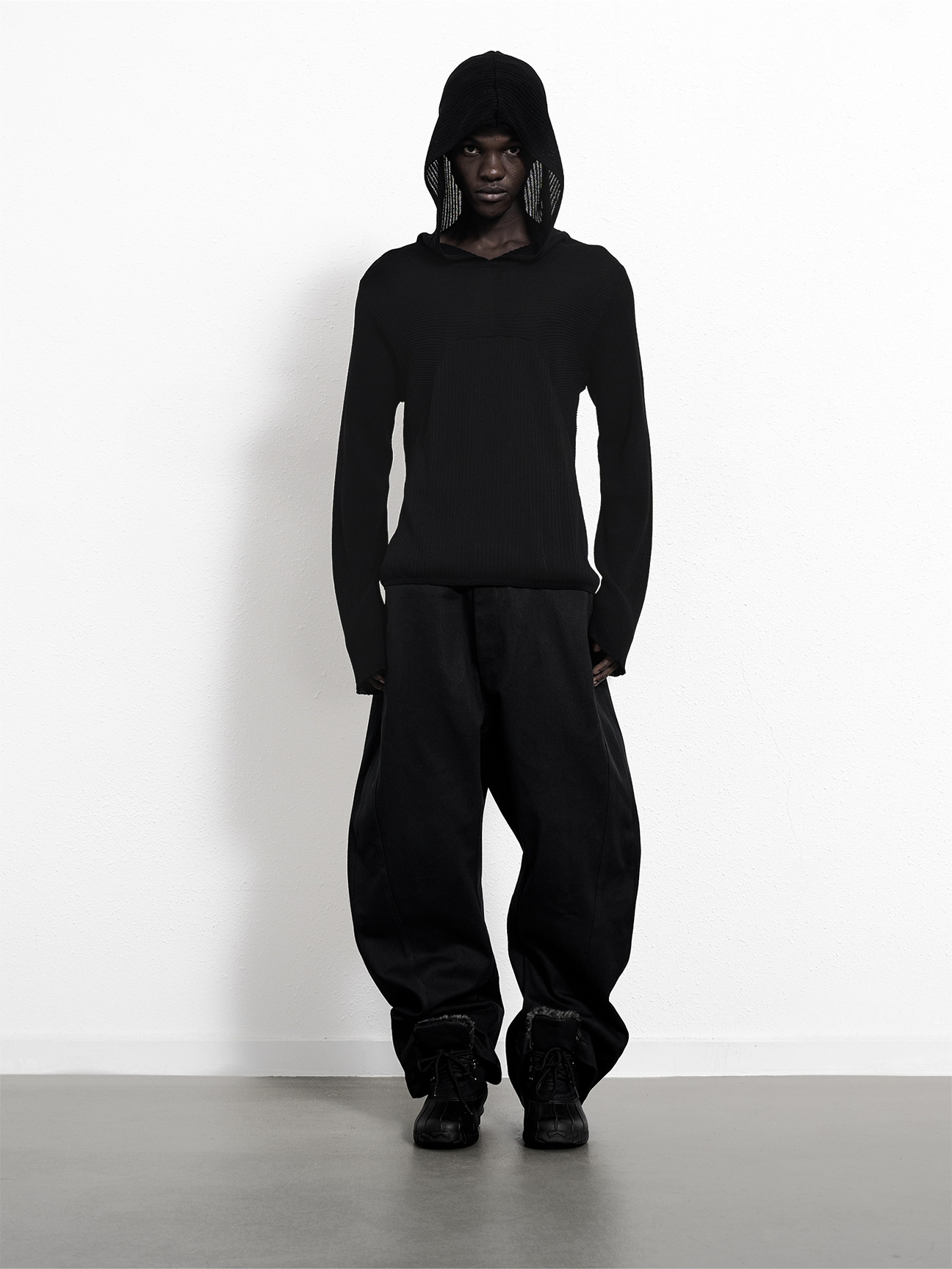 Sheer hooded sweatshirt