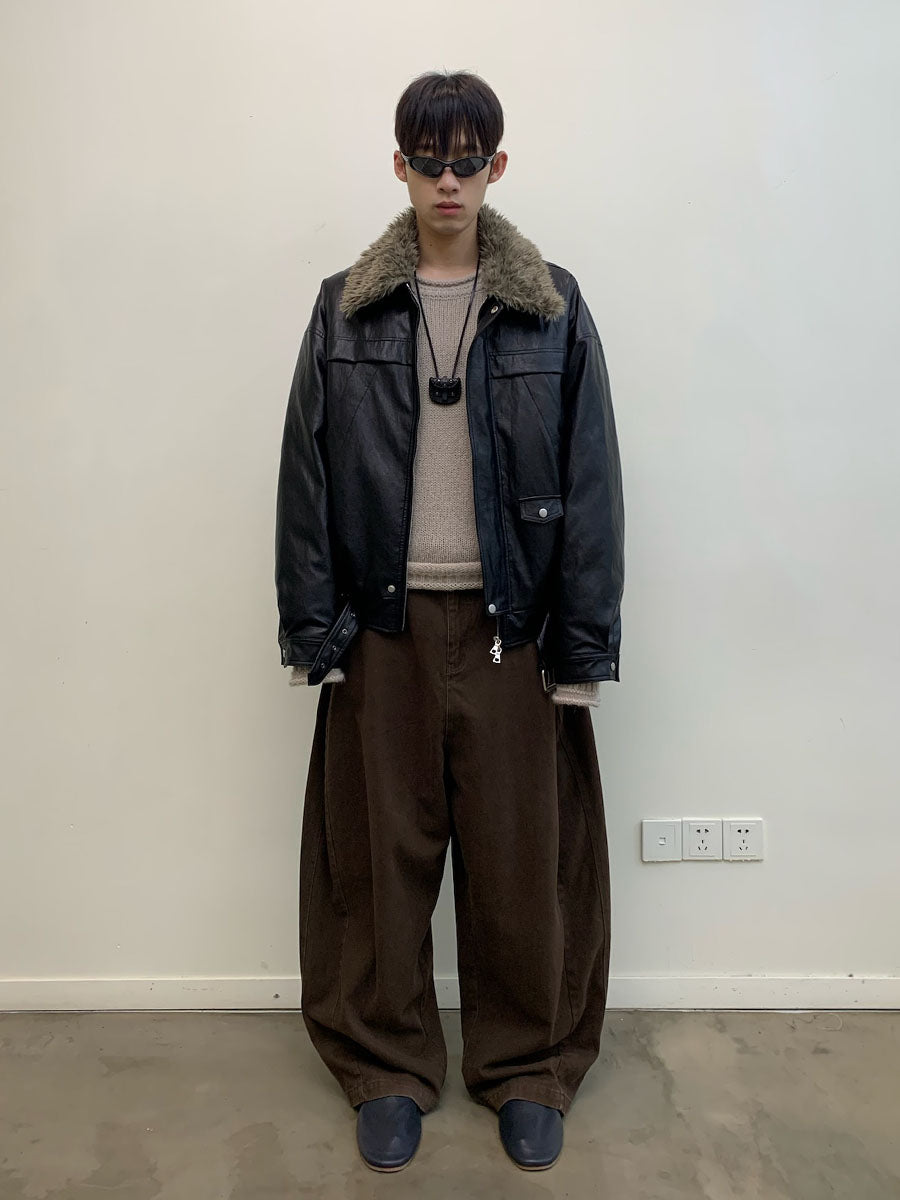 Scimitar Cut Wide Casual Pants