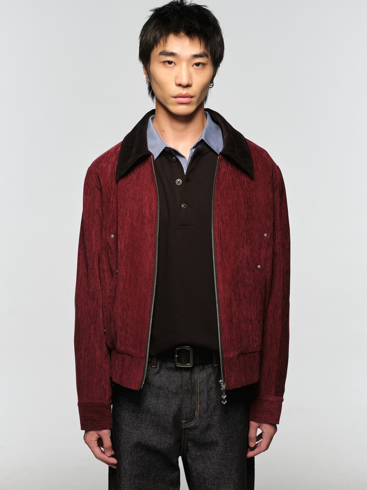 Short, Wide-Cut Velvet Jacket