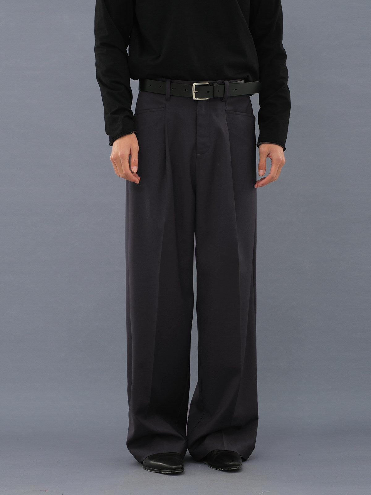 Wool-Blend Straight-Leg Pants