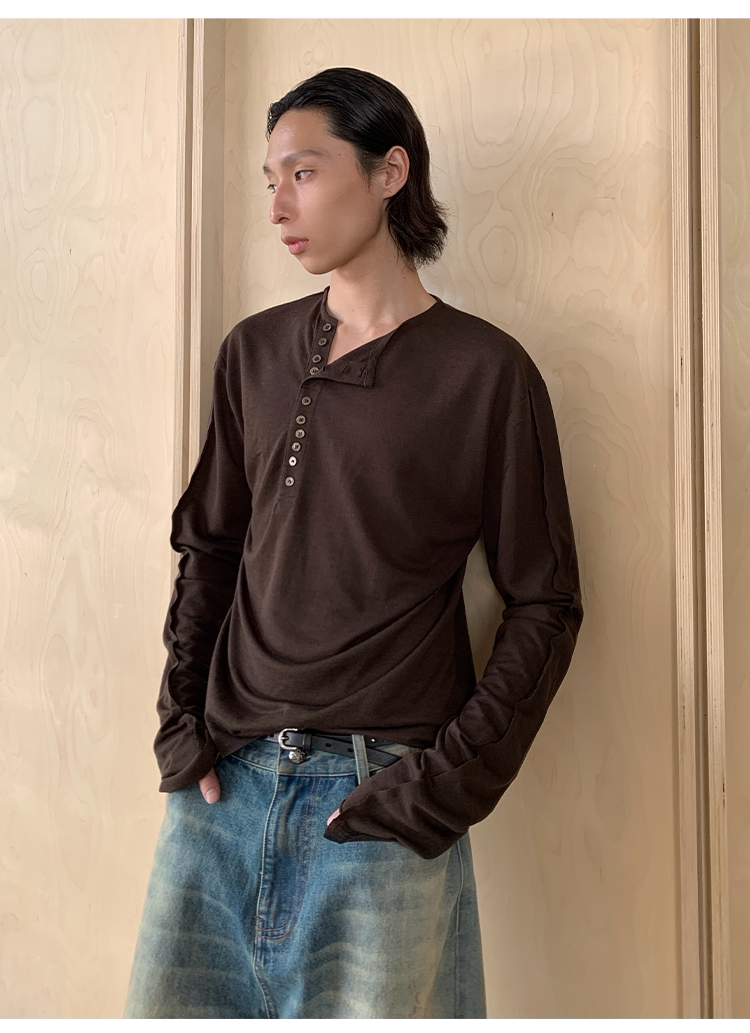 Button-Down Slim-Fit T-Shirt