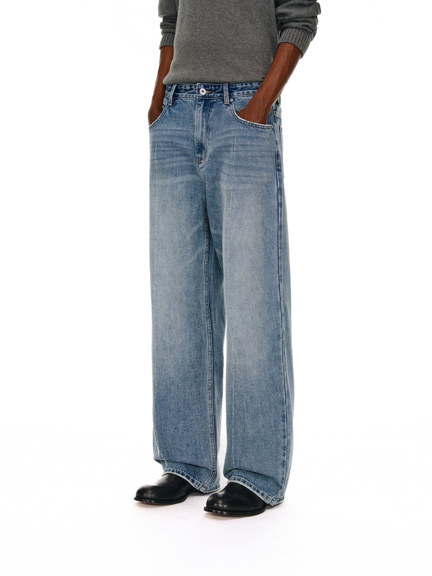 Washed Center Stitch Jeans