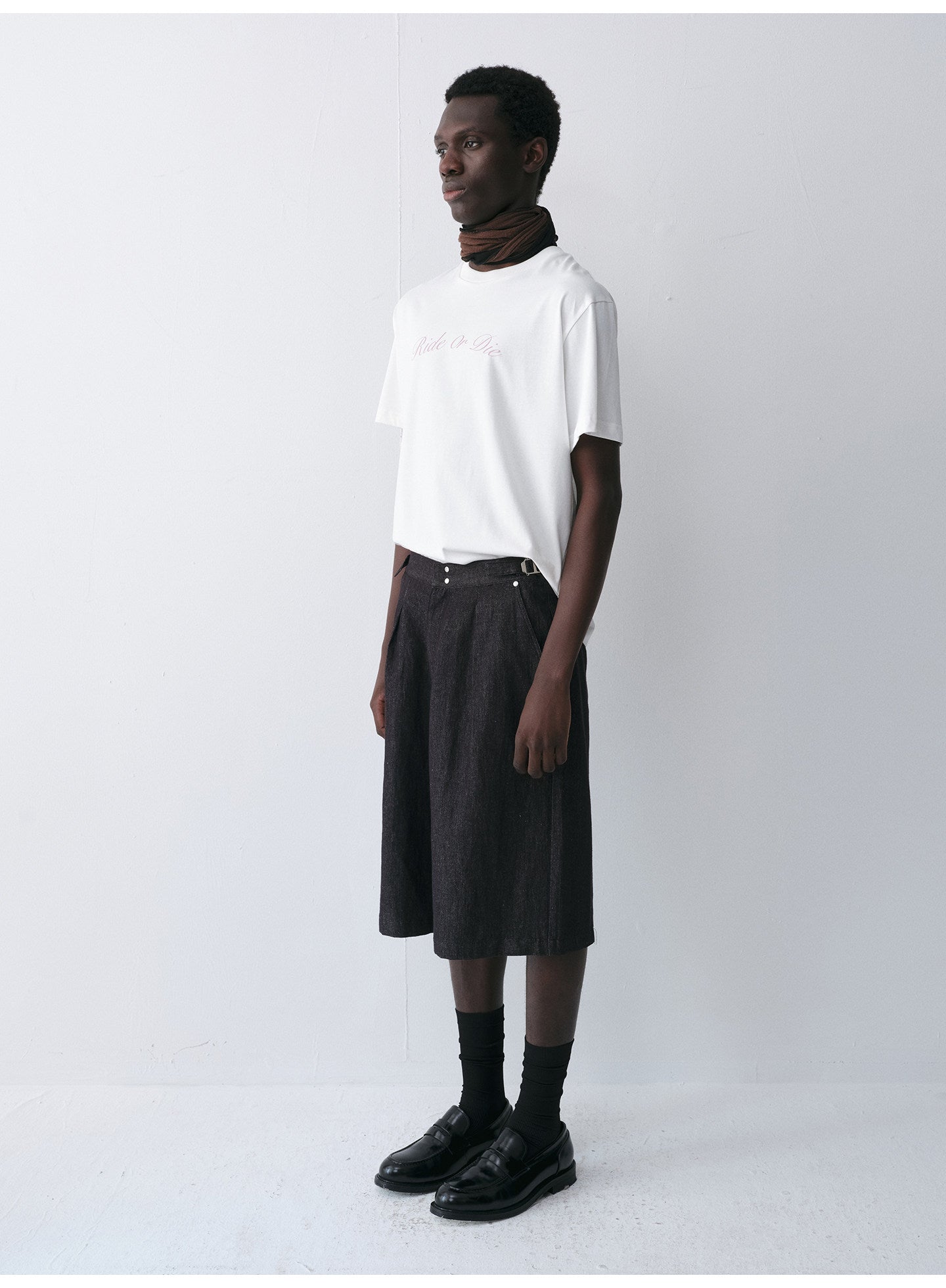 Round-Neck T-Shirt with Alphabet Print
