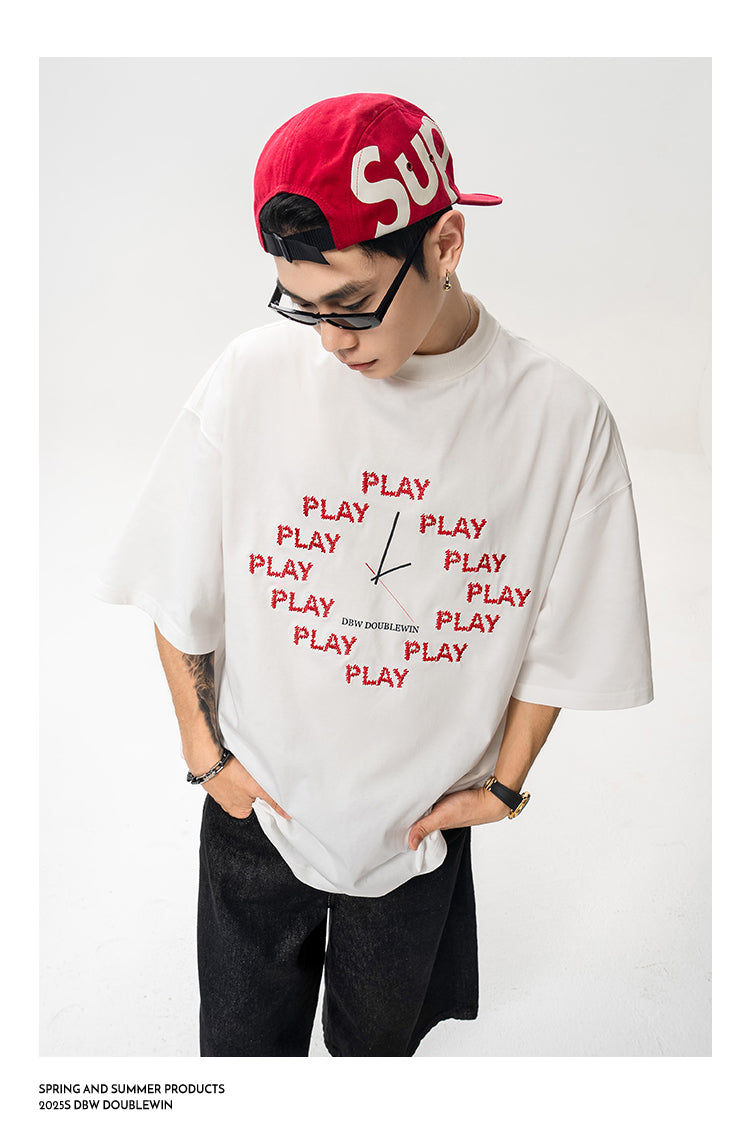 Embroidered cotton T-shirt