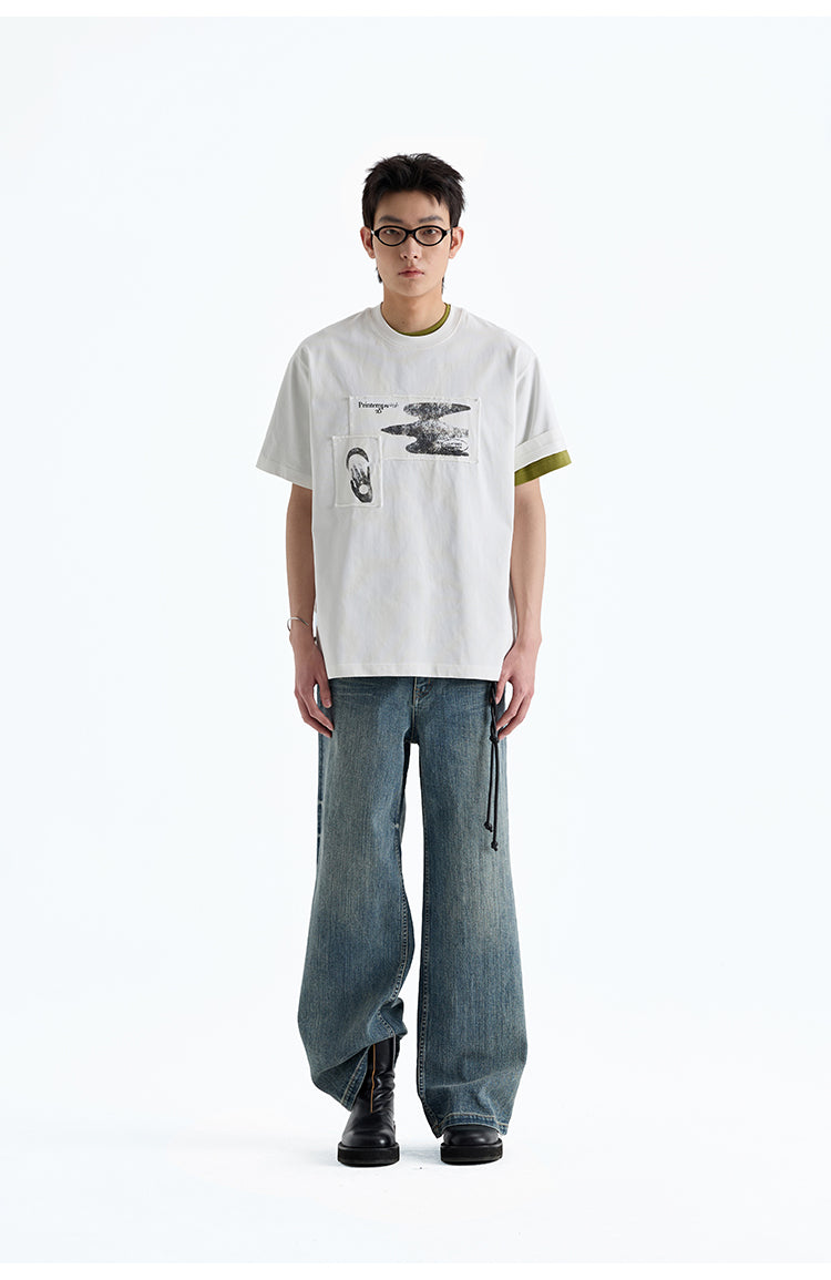 Whisker Straight Denim Pants