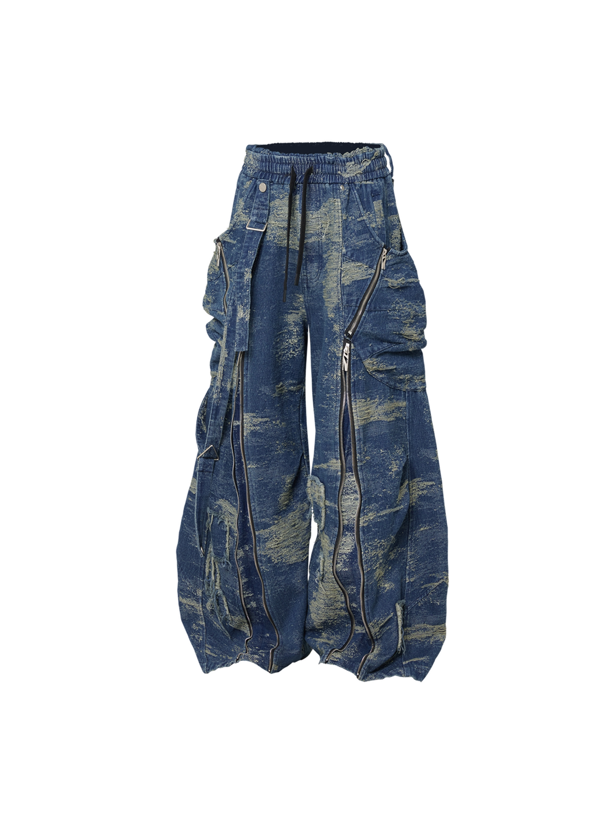 Denim Overalls with Detachable Patches