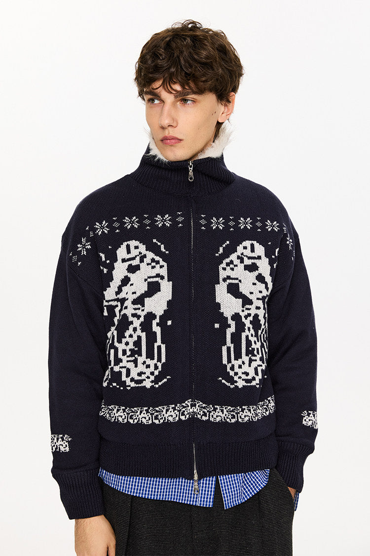 Long-Haired Bulky Knit Jacket