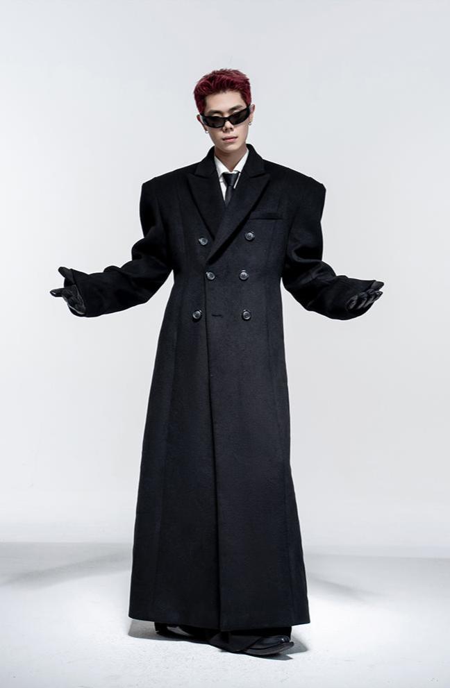 Shoulder Waist Long Coat