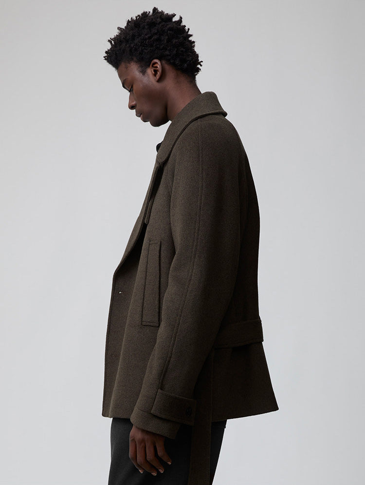 Raglan-Sleeve Short-Length Coat