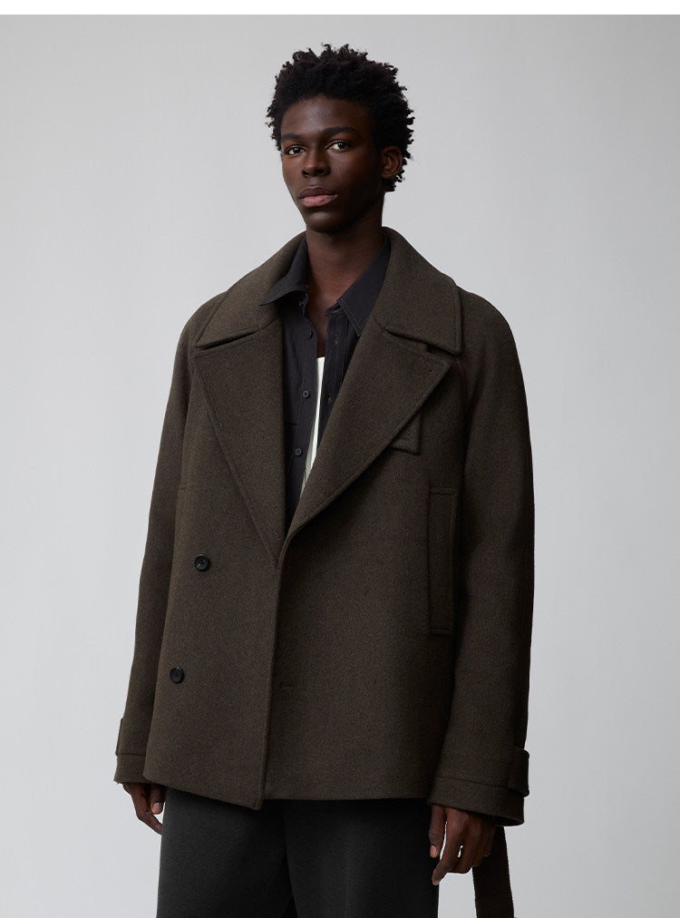 Raglan-Sleeve Short-Length Coat