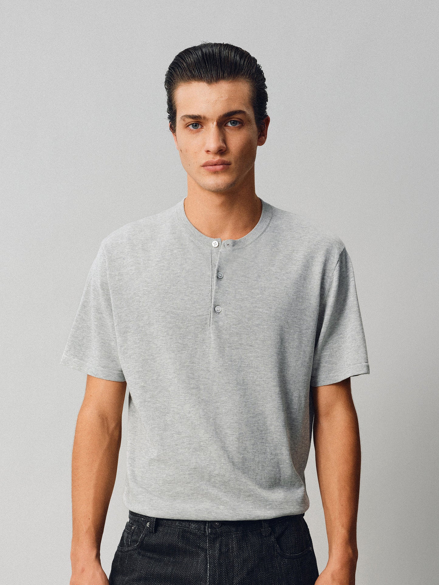 Simple Henry-Neck T-Shirt
