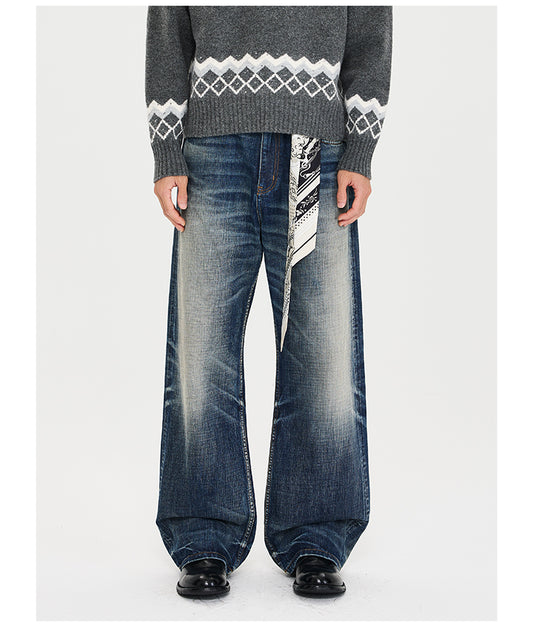 Embroidered Washed Jeans