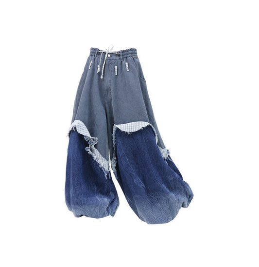 Wash-Effect Gradient Denim Pants