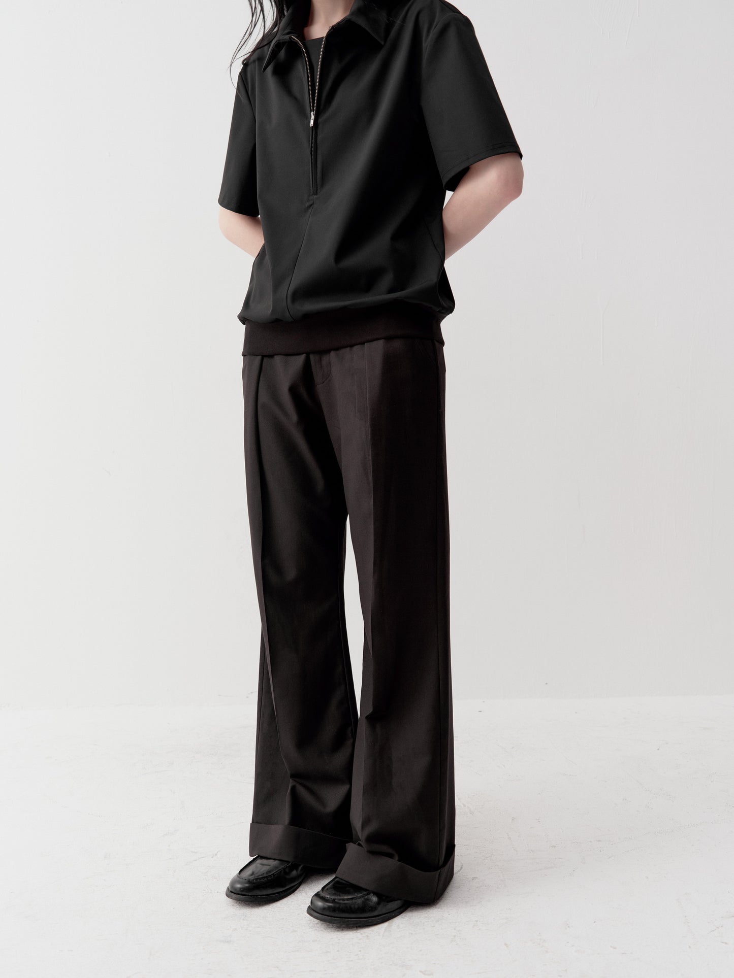 3D-Pleated Casual Pants