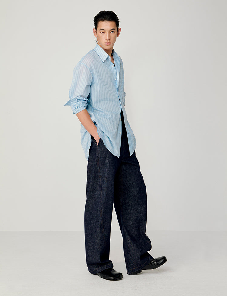 Double-Waist Loose Jeans