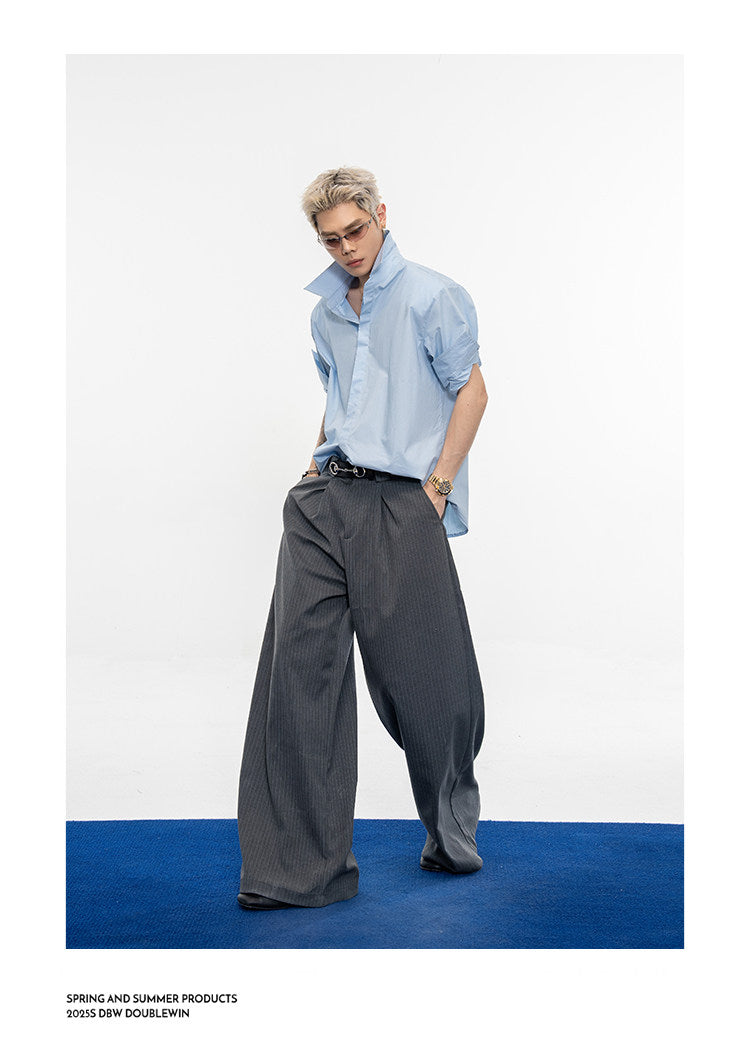 Luxurious Double-Gathered Casual Pants