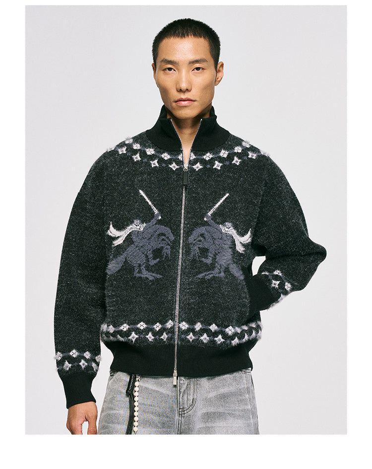 Stand Collar Design Cardigan