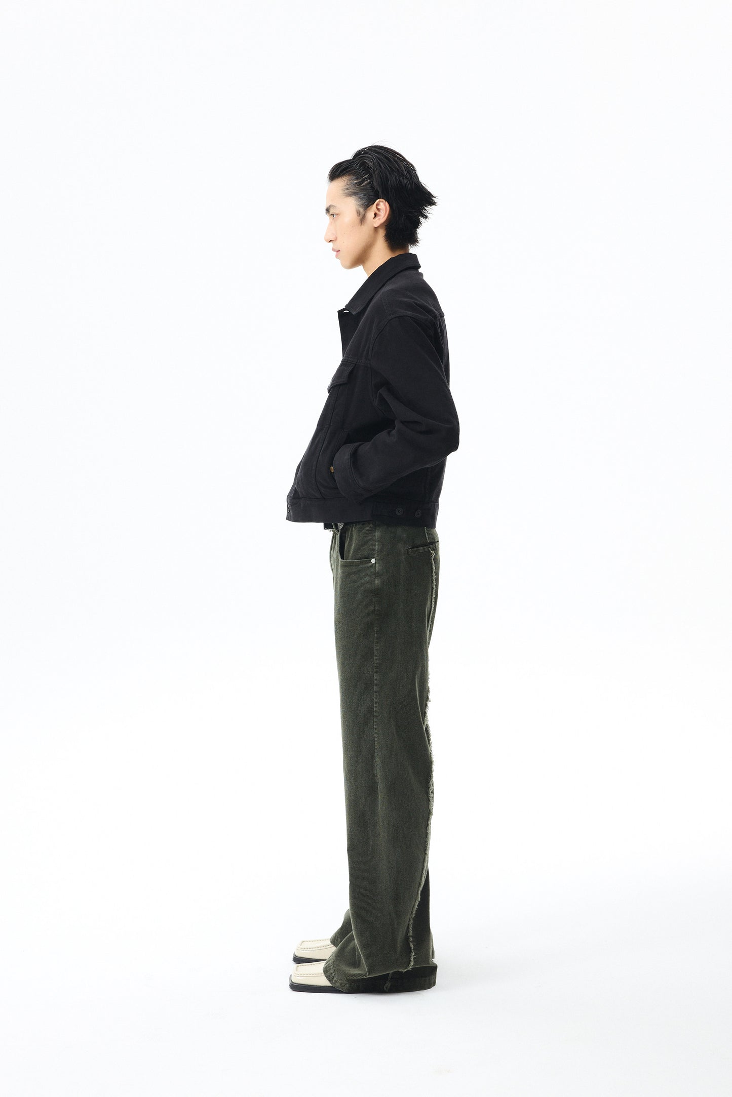 Wash-Finish Corduroy Flare Pants