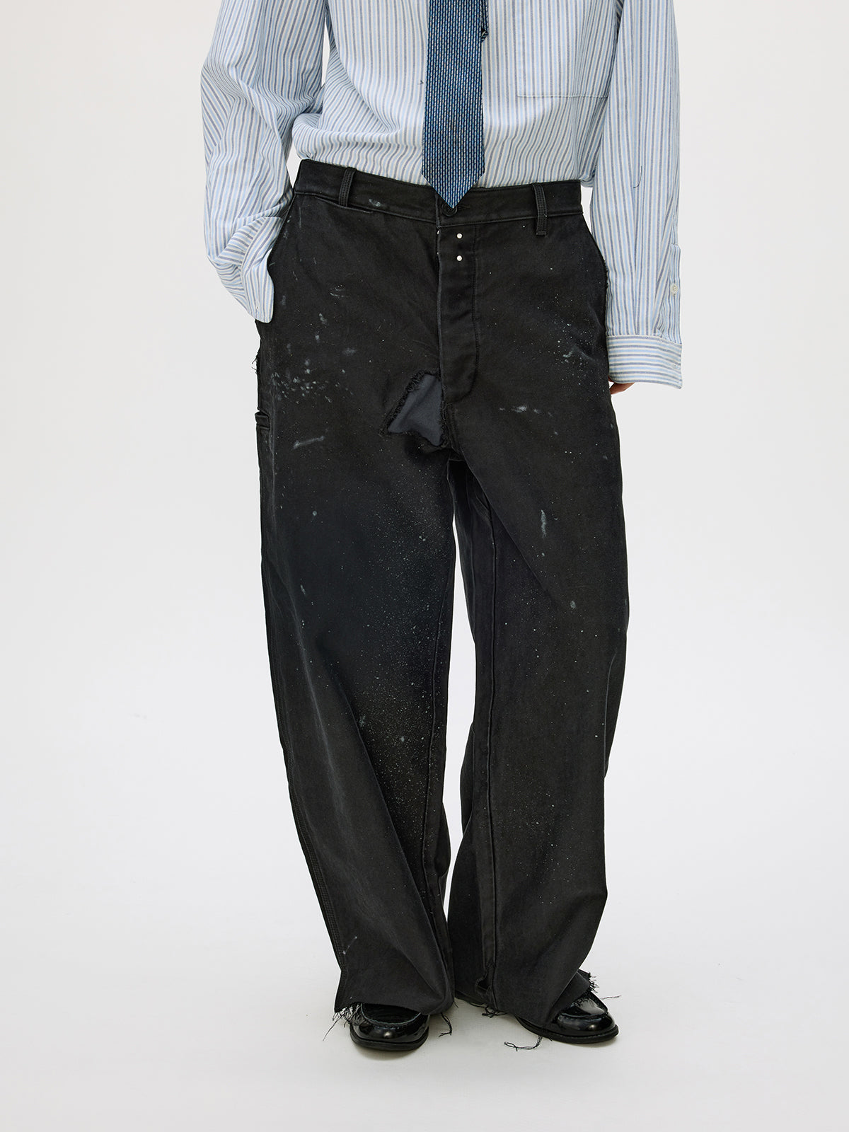 Heavy-Wash Finish Casual Pants