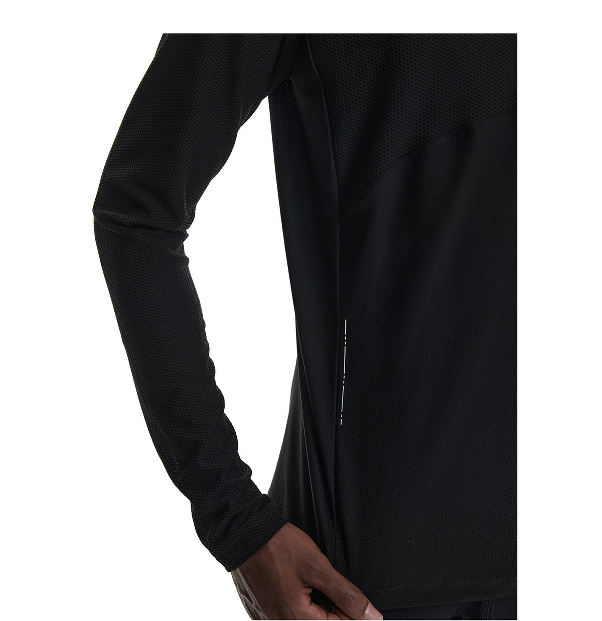 Wrap-Around Neckline T-Shirt with Zipper