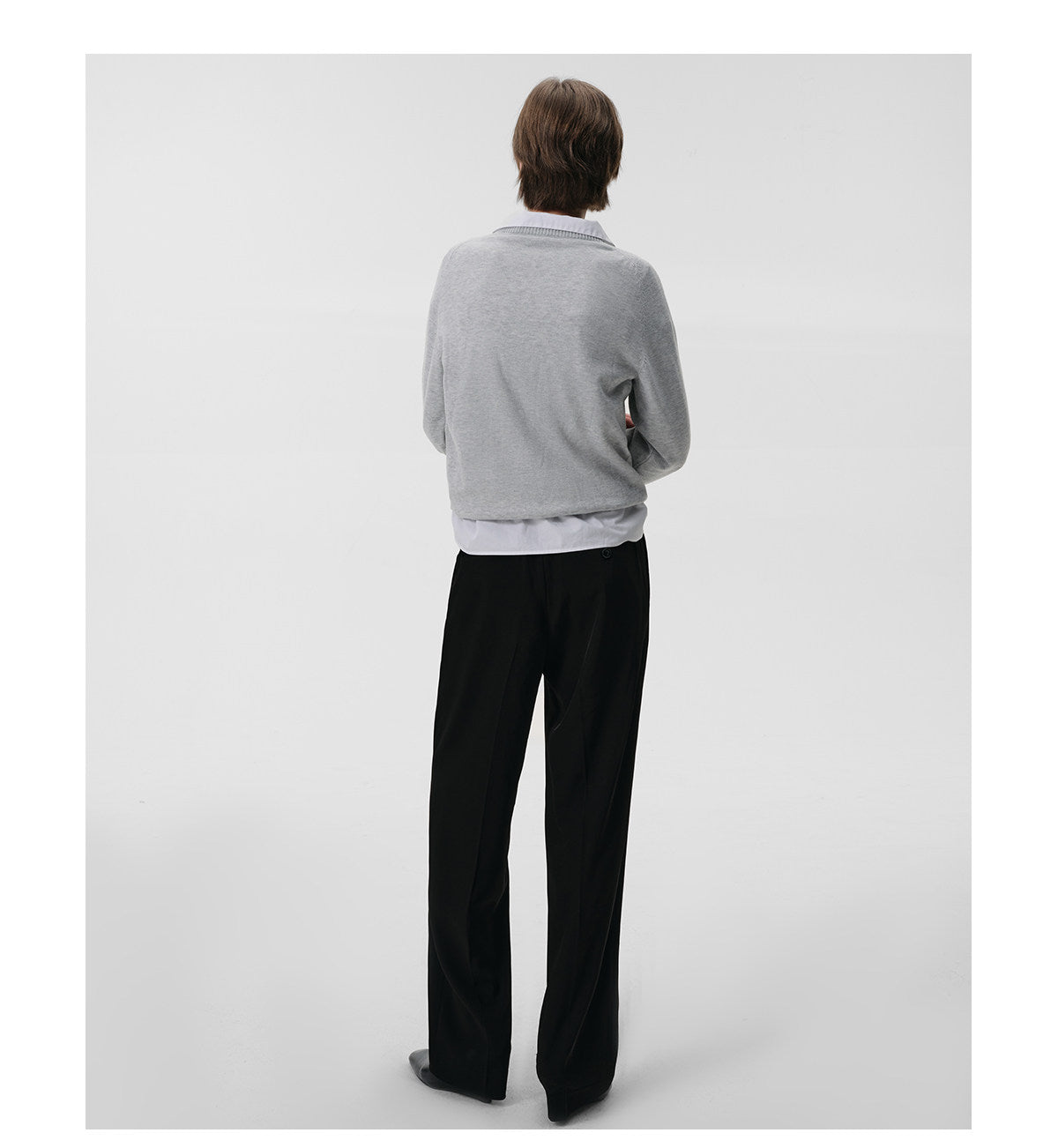 Saddle-Shoulder Knit Pullover